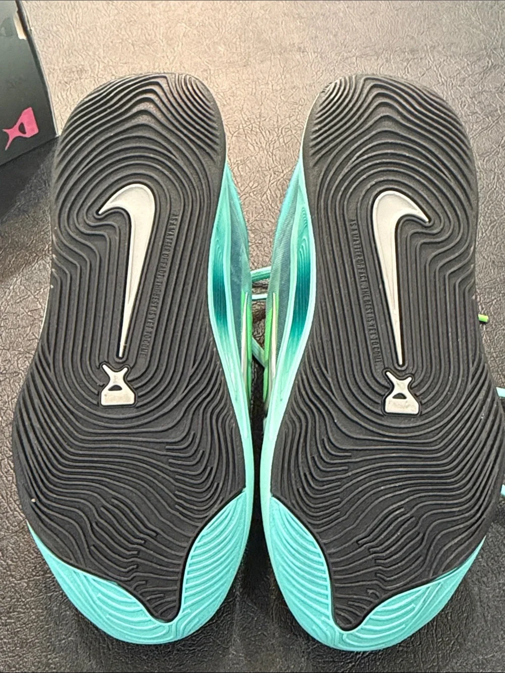 Nike Kids Turquoise/Teal Sneakers with Lime Accents